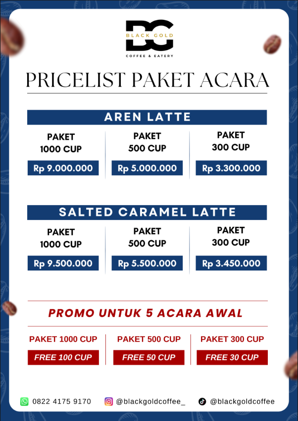 Paket Wedding Event Black Gold Coffee
